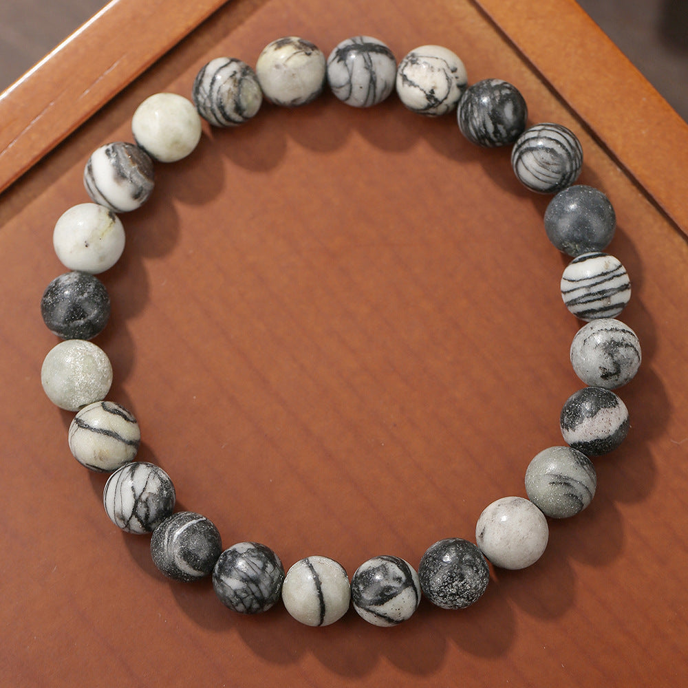 Wholesale Retro ethnic style beaded tiger eye rose quartz black agate bracelet